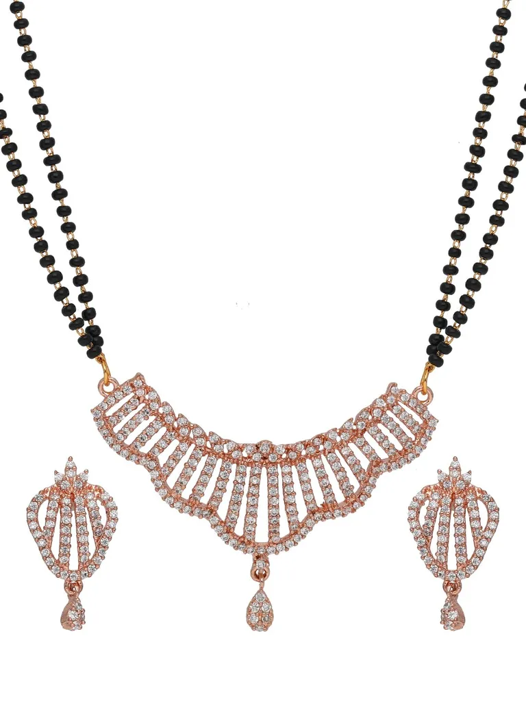 AD / CZ Double Line Mangalsutra in Rose Gold finish - RRM7505RG