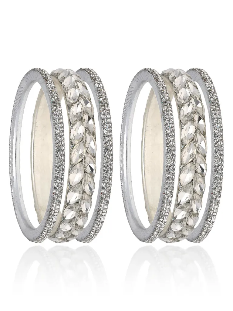 Traditional Bangles in Rhodium finish - CNB31163