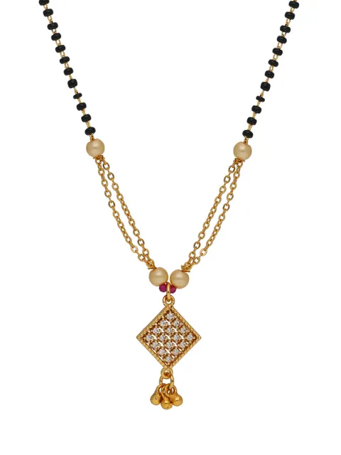 AD / CZ Single Line Mangalsutra in Gold finish - RRM5828