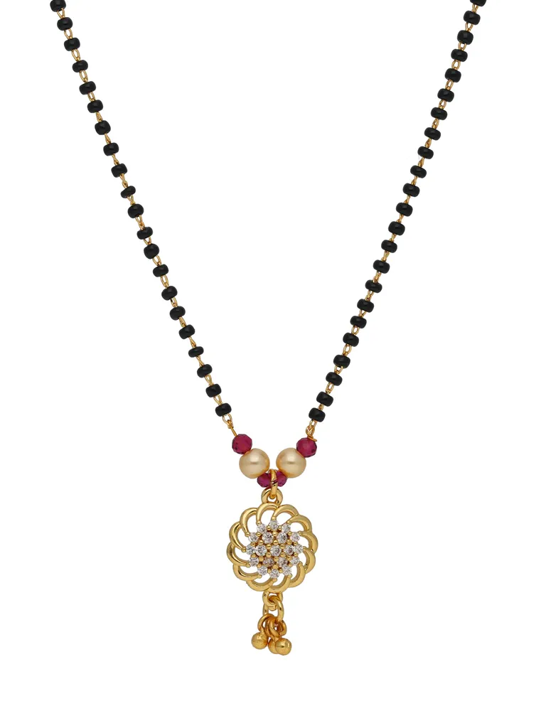 AD / CZ Single Line Mangalsutra in Gold finish - RRM5826