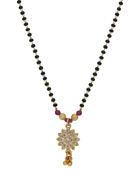 AD / CZ Single Line Mangalsutra in Gold finish - CNB31089