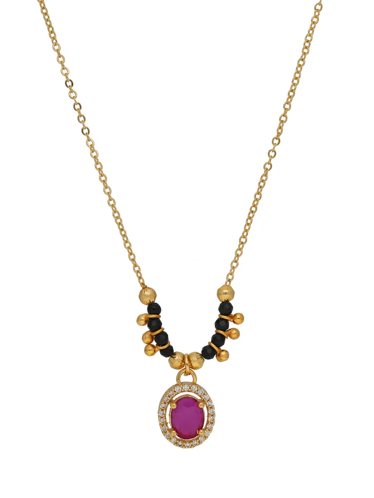AD / CZ Single Line Mangalsutra in Gold finish - RRM7503