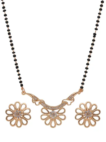 AD / CZ Single Line Mangalsutra in Rose Gold finish - CNB31075