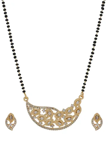 AD / CZ Single Line Mangalsutra in Gold finish - MNE126