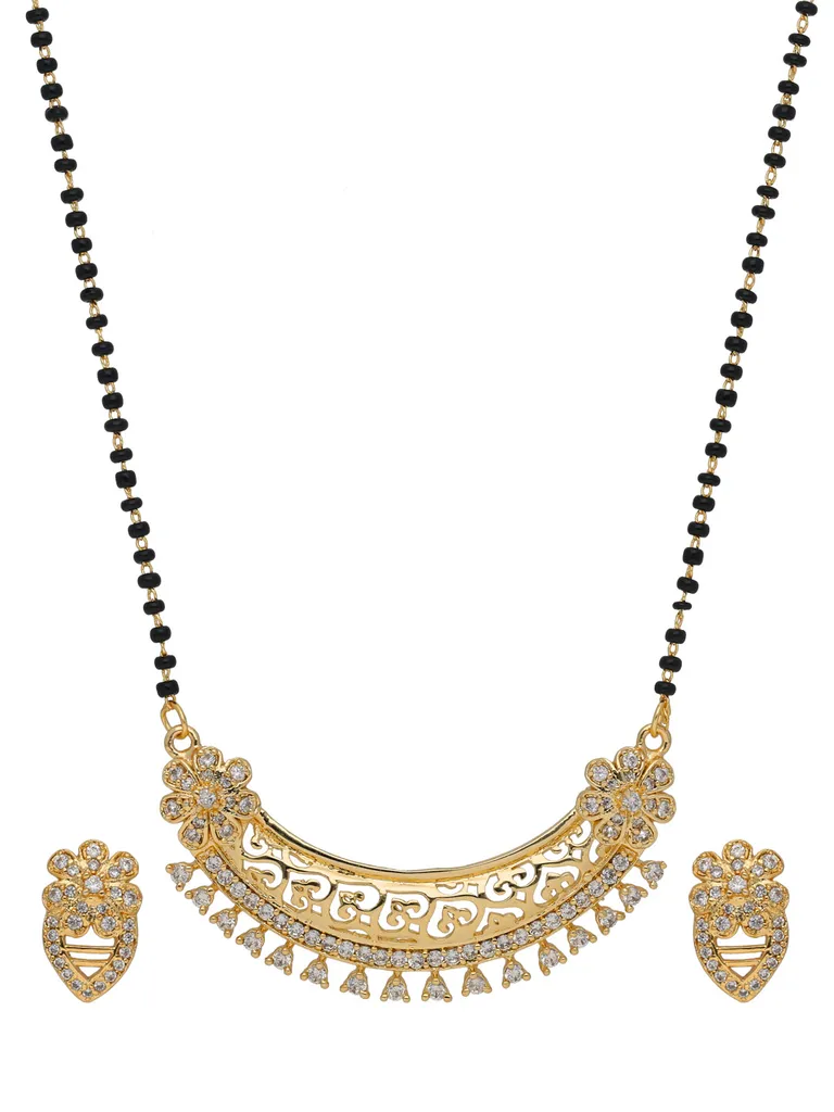 AD / CZ Single Line Mangalsutra in Gold finish - MNE110