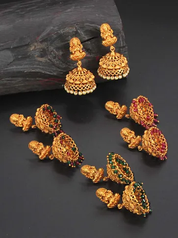 Temple Jhumka Earrings in Rajwadi finish - CNB31100
