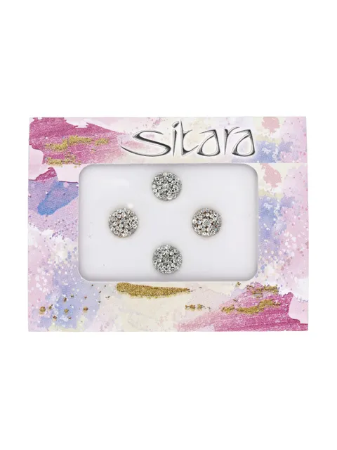Traditional Bindis in White color - CNB31332