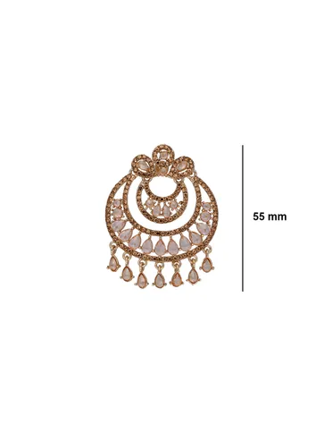 Reverse AD Tikka Earring Set in Gold finish - CNB31358