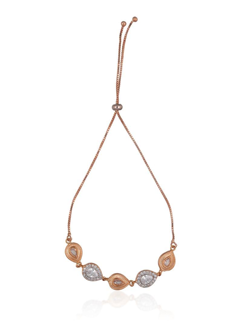 AD / CZ Loose / Link Bracelet in Rose Gold finish - CNB8344