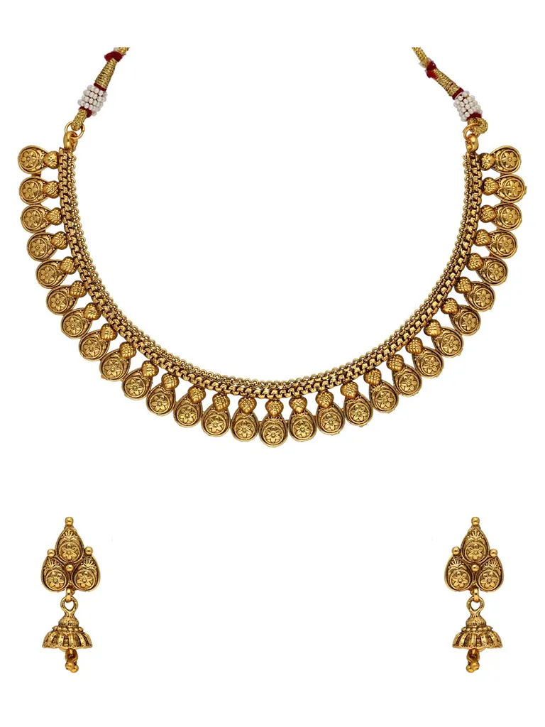 Antique Necklace Set in Gold finish - SPW152