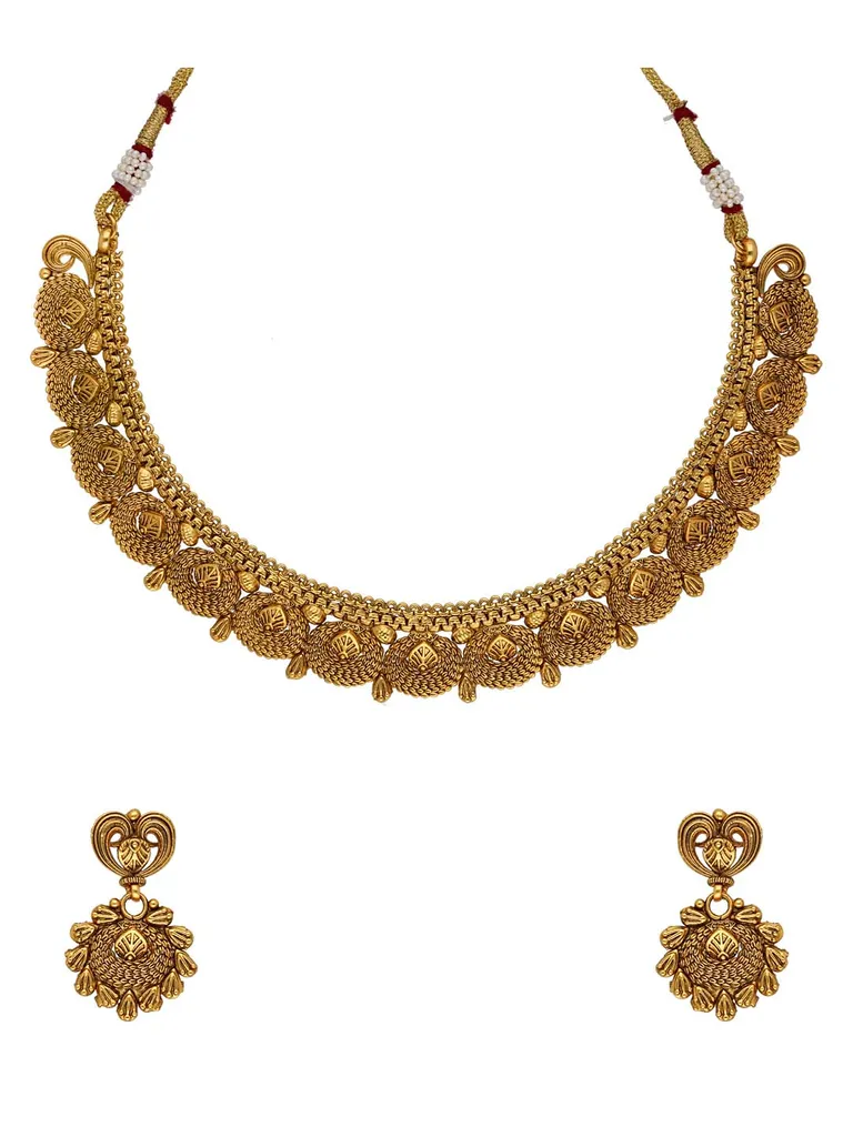 Antique Necklace Set in Gold finish - SPW145