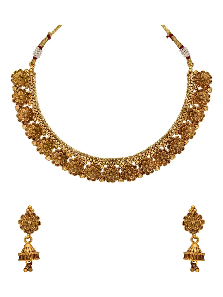 Antique Necklace Set in Gold finish - CNB30955