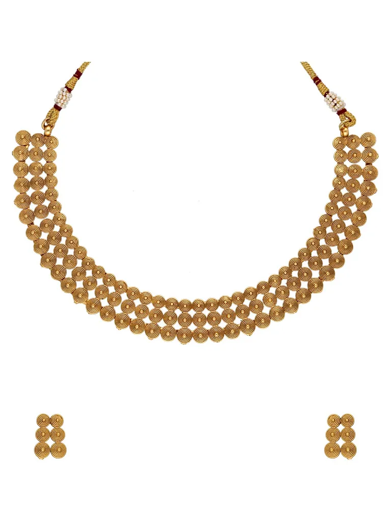 Antique Necklace Set in Gold finish - CNB30958
