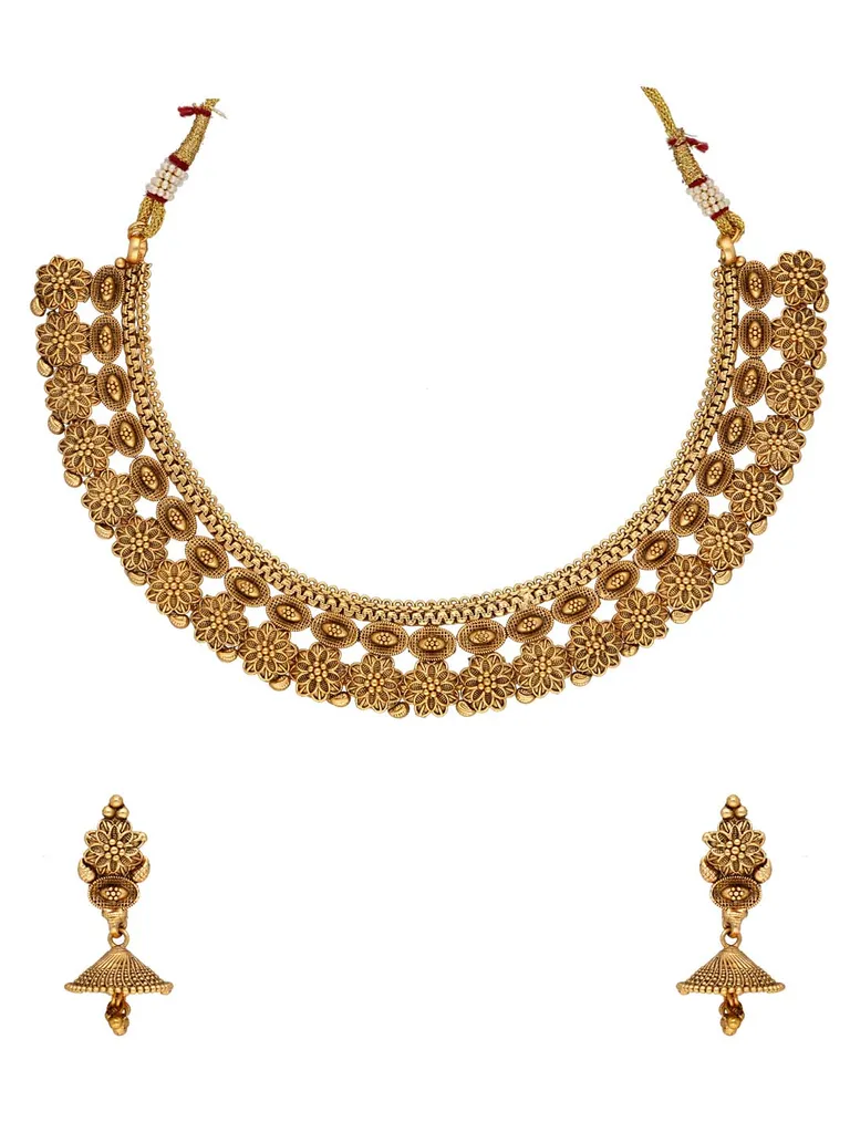 Antique Necklace Set in Gold finish - CNB30960
