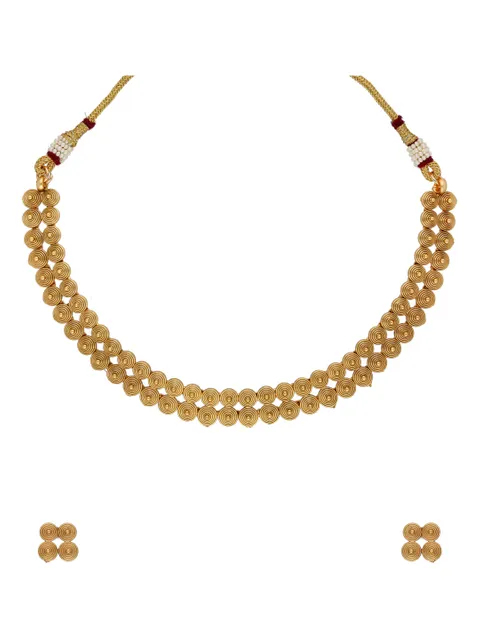Antique Necklace Set in Matt Gold finish - CNB30974