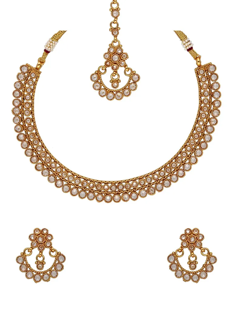 Reverse AD Necklace Set in Gold finish - CNB30985