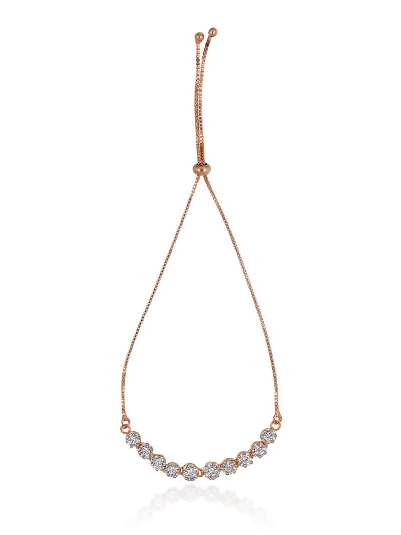 AD / CZ Loose / Link Bracelet in Rose Gold finish - CNB8380