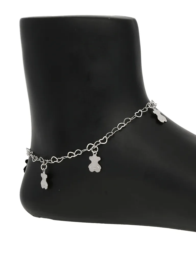 Western Loose Anklet in Rhodium finish - CNB30580