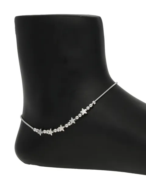 Western Loose Anklet in Rhodium finish - CNB30582