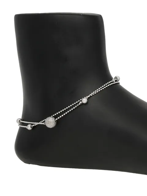 Western Loose Anklet in Rhodium finish - CNB30593