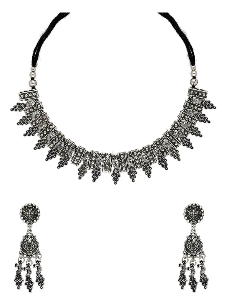 Necklace Set in Oxidised Silver finish - CNB31415