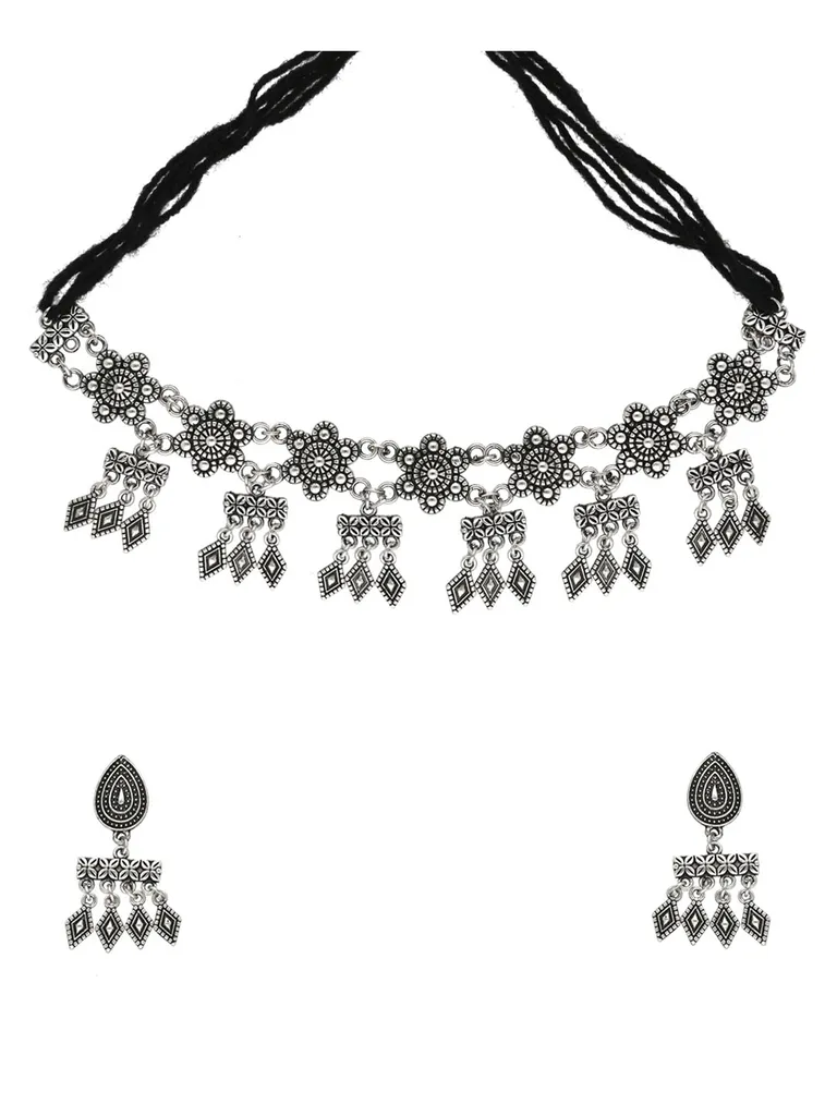 Necklace Set in Oxidised Silver finish - CNB31422