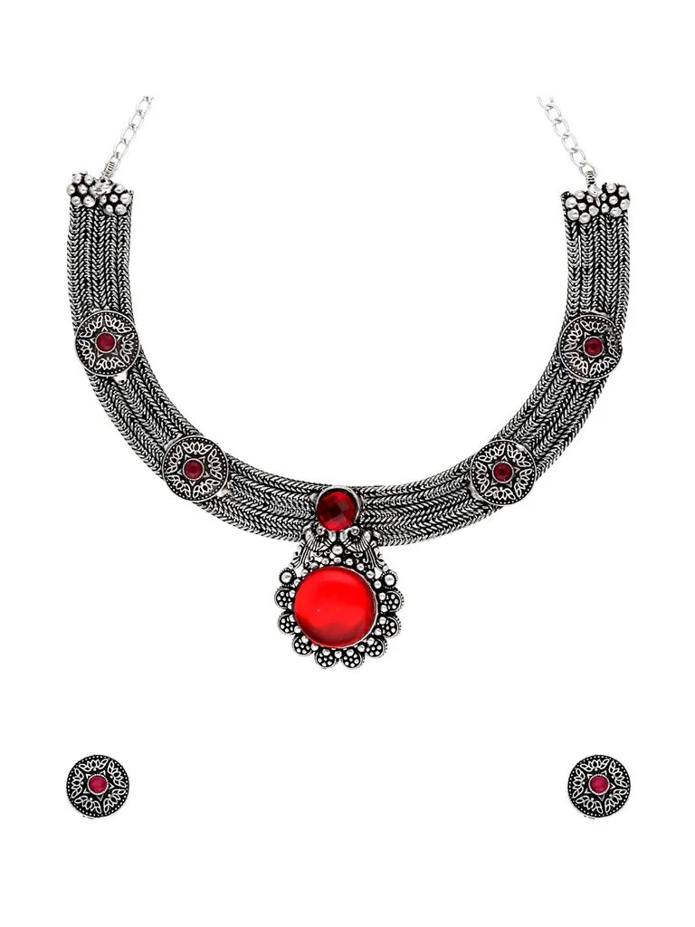 Necklace Set in Oxidised Silver finish - CNB31436