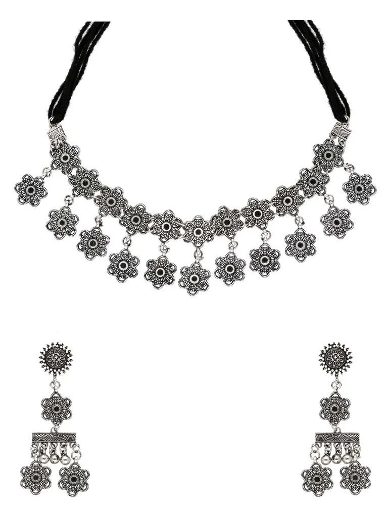 Necklace Set in Oxidised Silver finish - CNB31447