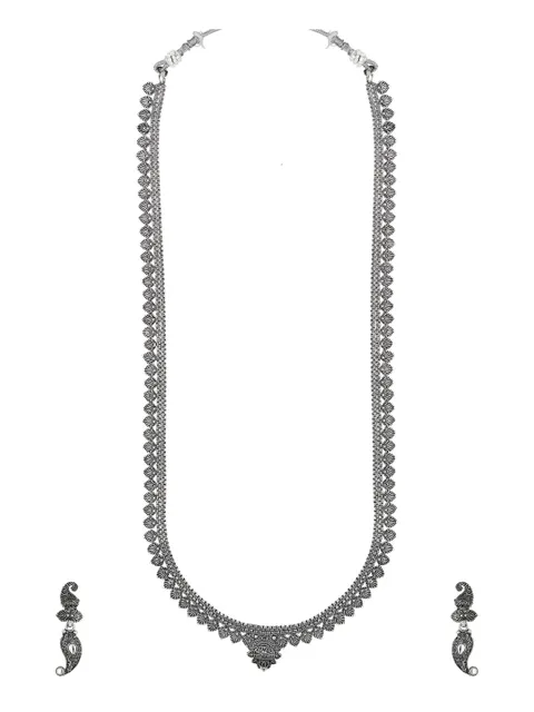 Long Necklace Set in Oxidised Silver finish - PRT4497