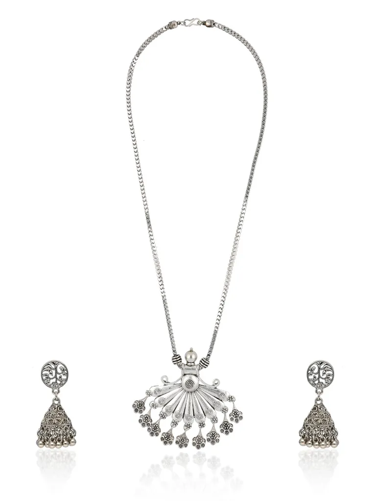 Pendant Set in Oxidised Silver finish - CNB31469