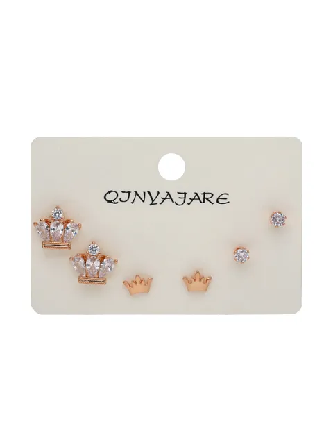 AD / CZ Tops / Studs in Rose Gold finish - CNB31768