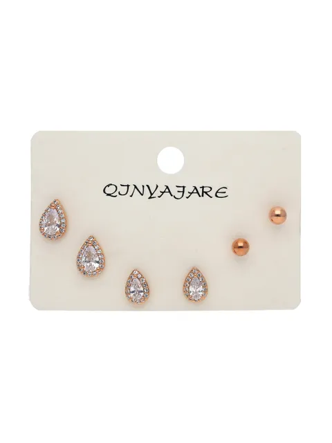 AD / CZ Tops / Studs in Rose Gold finish - CNB31774