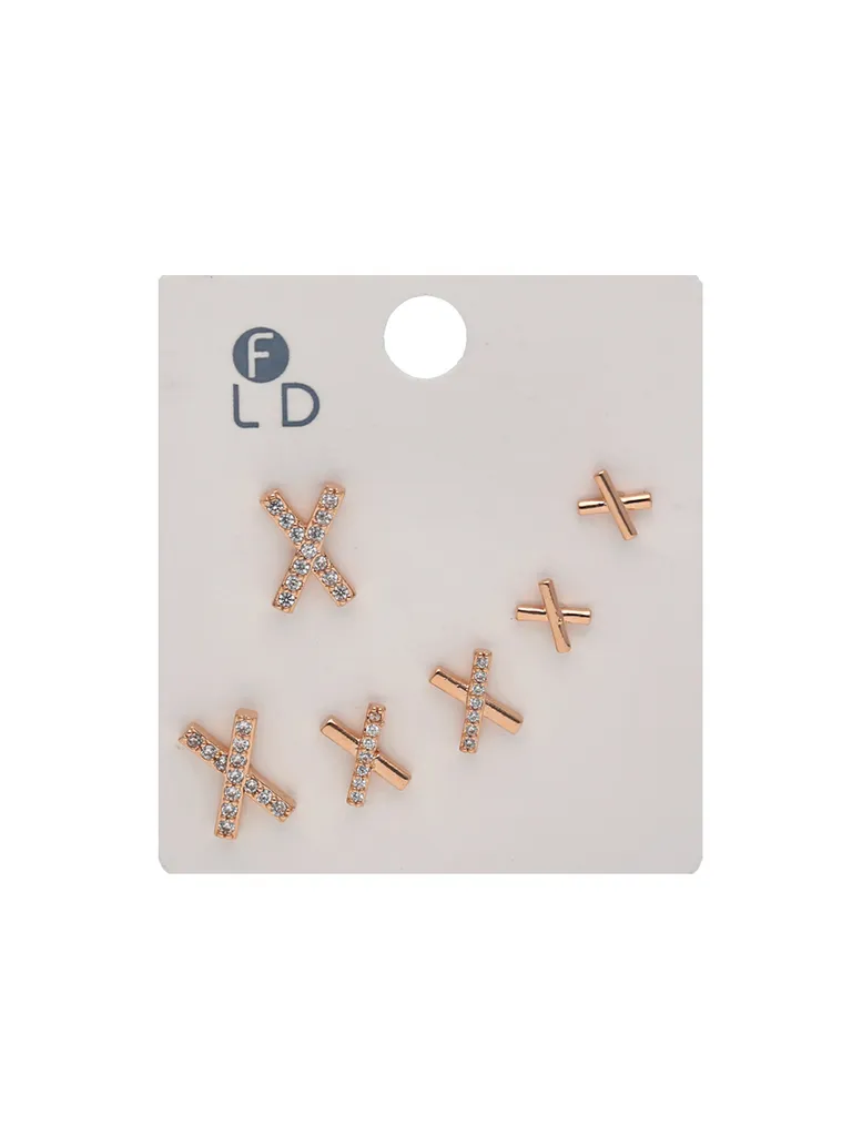 AD / CZ Tops / Studs in Rose Gold finish - CNB31776