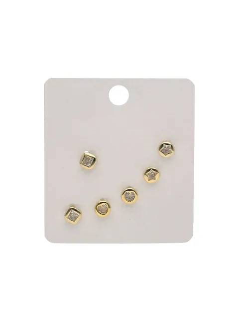 AD / CZ Tops / Studs in Gold finish - CNB31732