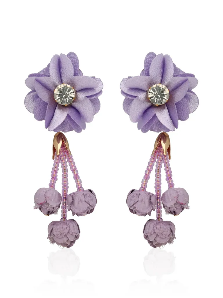 Floral Long Earrings in Gold finish - CNB31916