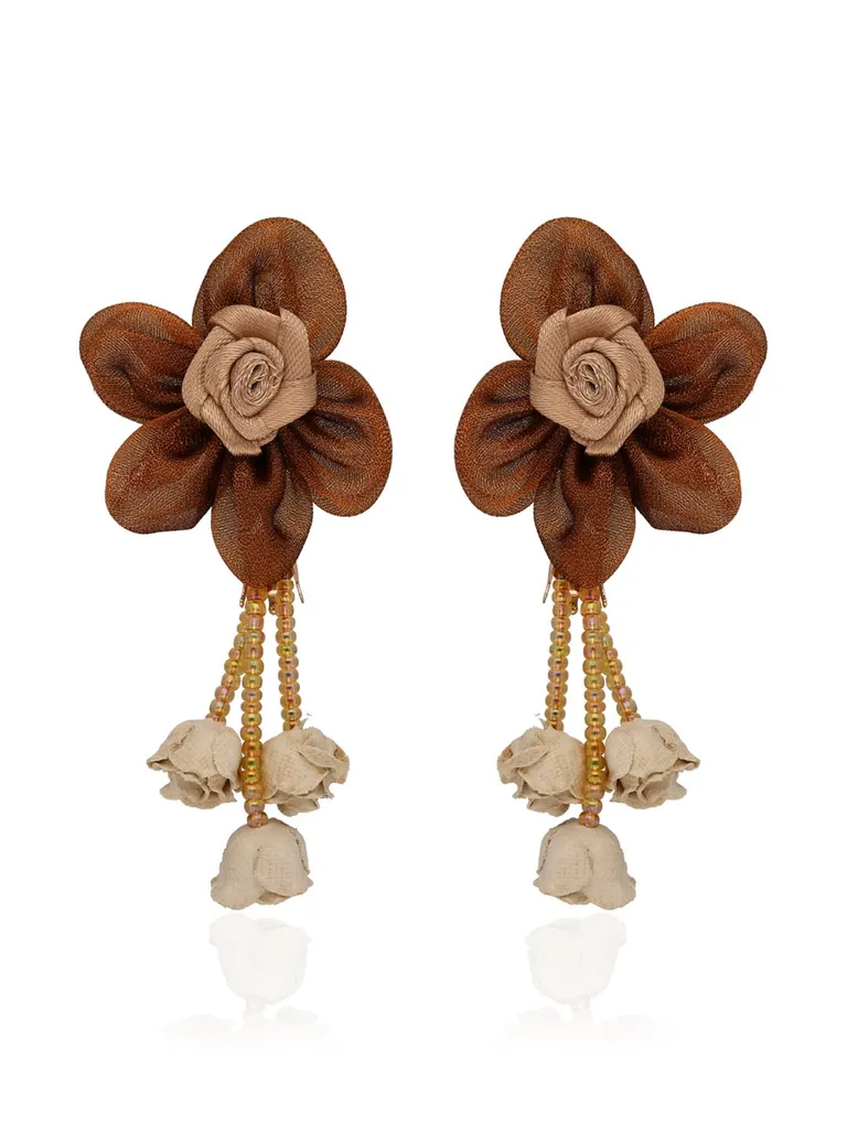 Floral Long Earrings in Gold finish - CNB31913