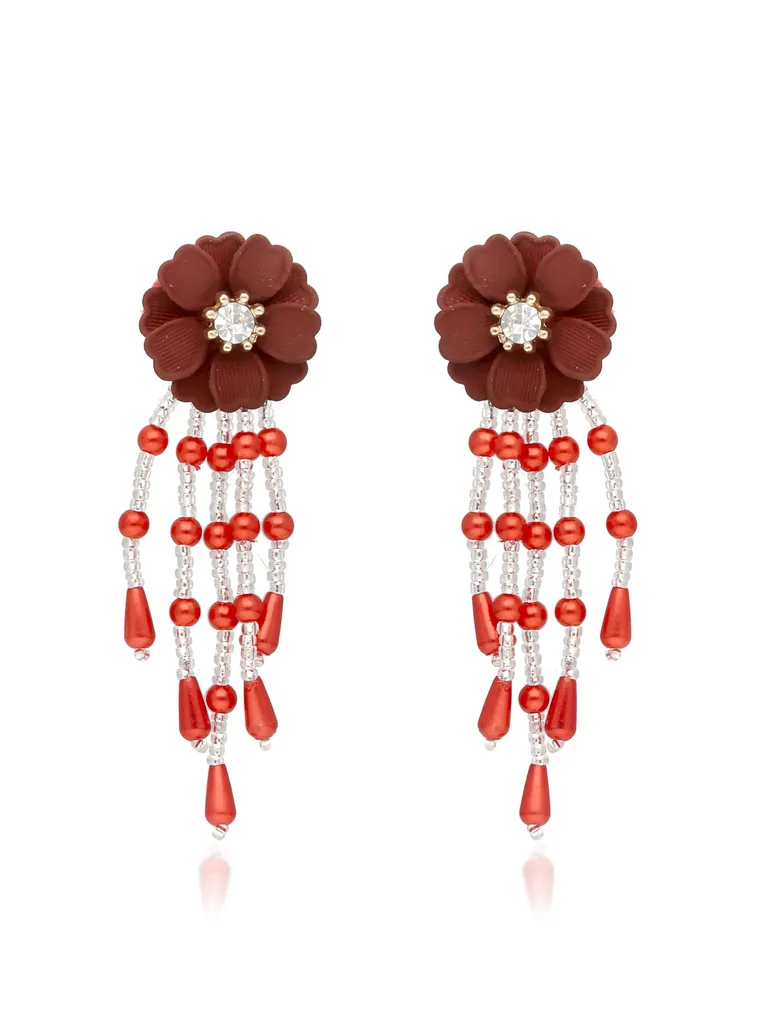 Floral Long Earrings in Gold finish - CNB31976