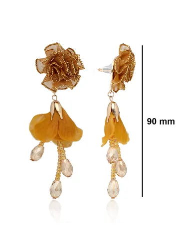 Floral Long Earrings in Gold finish - CNB32026