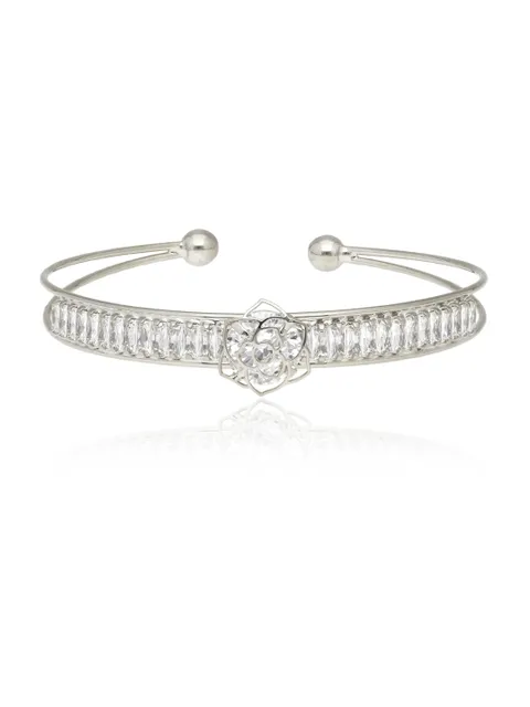 AD / CZ Kada Bracelet in Rhodium finish - CNB32153