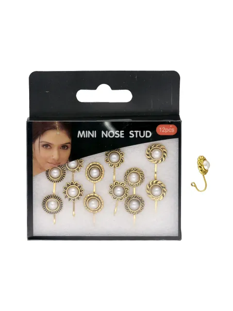 Clip Ons (Press) Nose Ring in Oxidised Gold finish - CNB32041