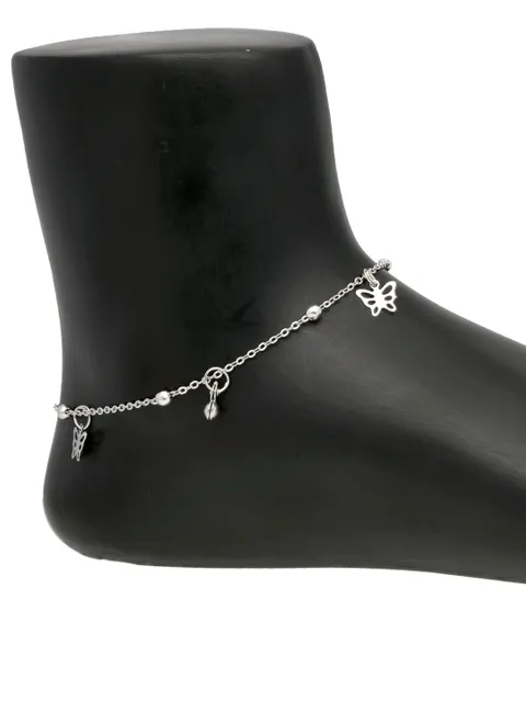 Western Loose Anklet in Rhodium finish - CNB32378