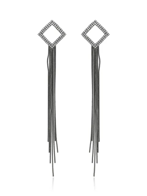 Western Long Earrings in Black Rhodium finish - CNB31824