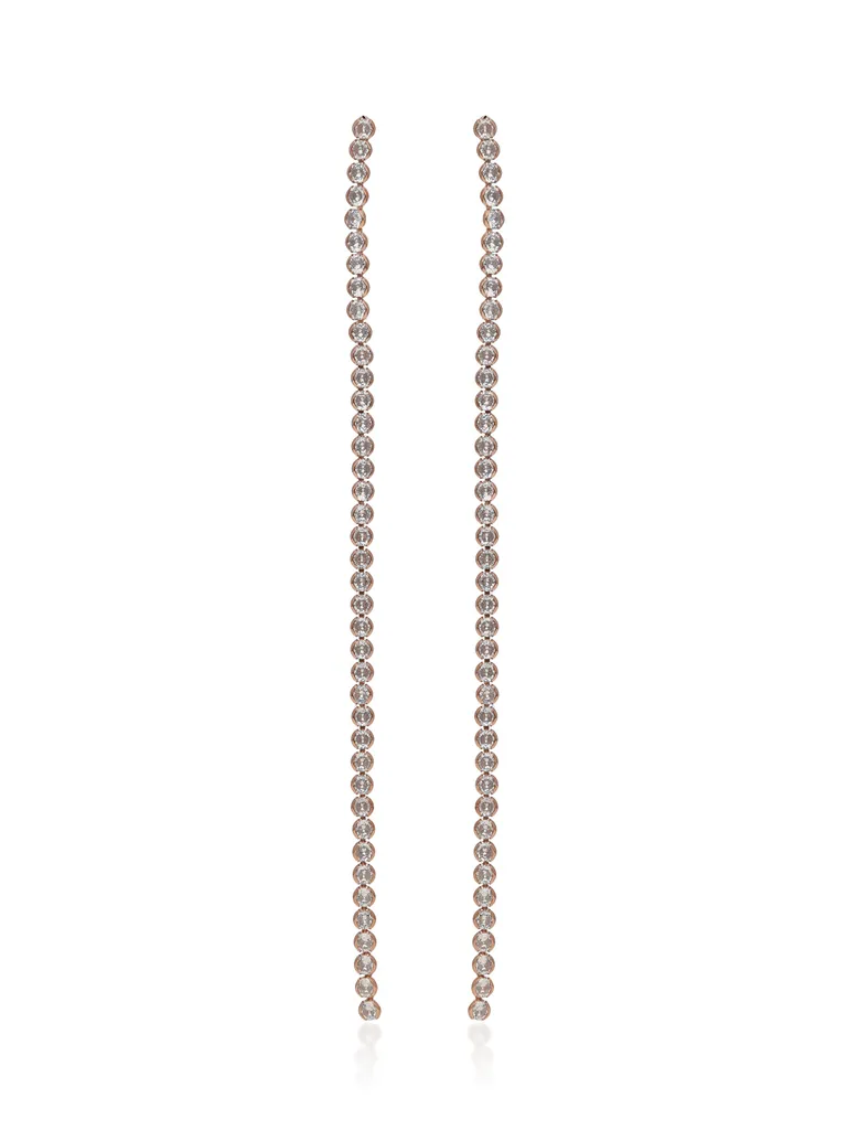Western Long Earrings in Rose Gold finish - CNB31830