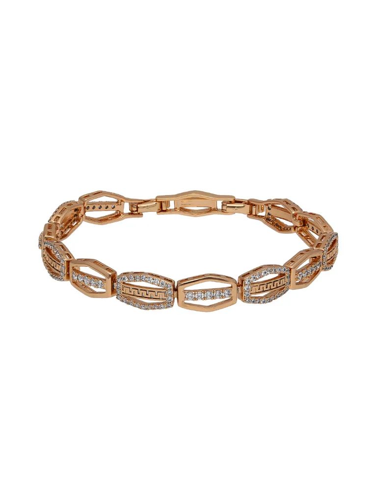 AD / CZ Loose / Link Bracelet in Rose Gold finish - CNB32245