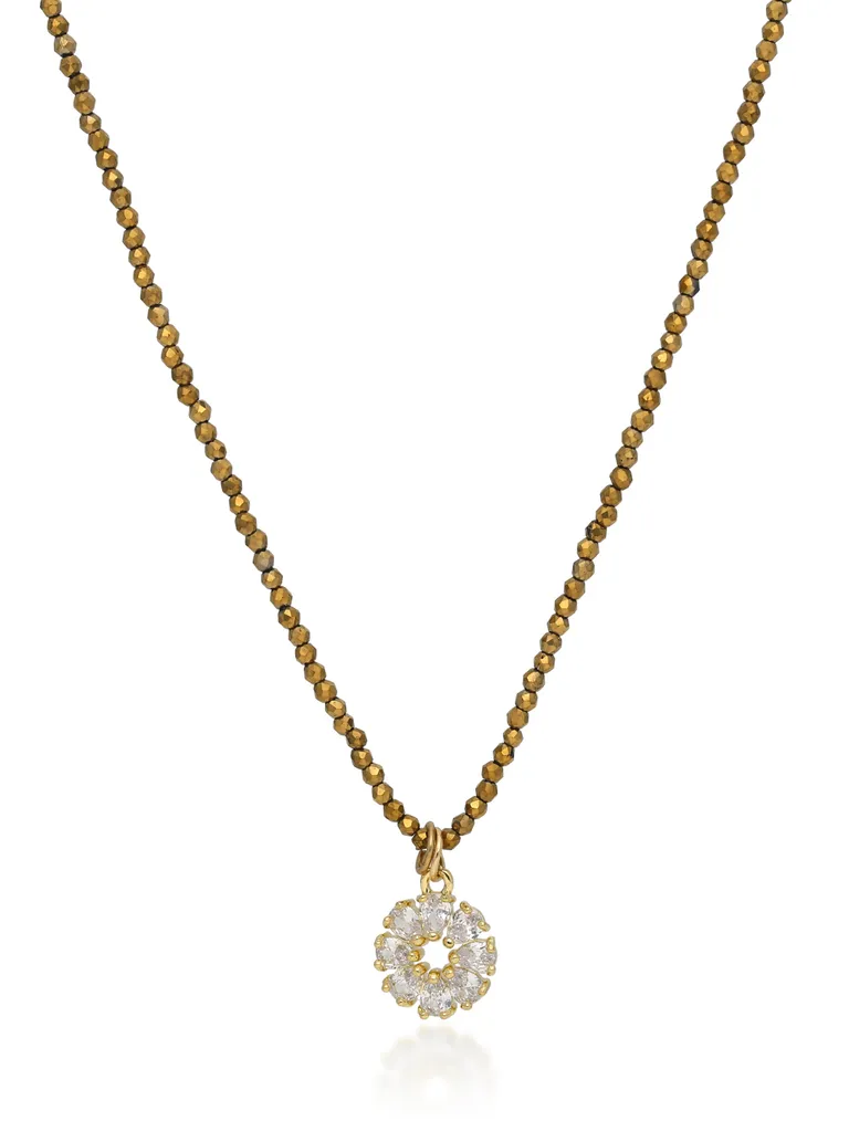 AD / CZ Mala with Pendant in Gold finish - CNB32720