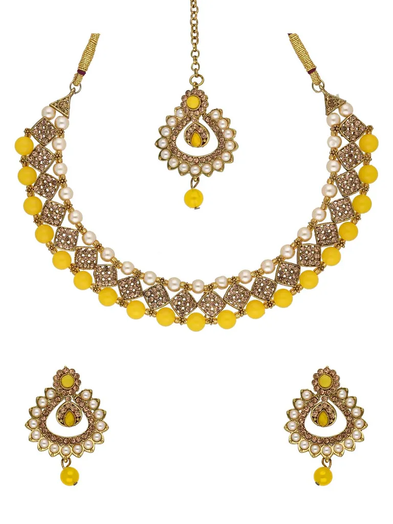 Traditional Necklace Set in Mehendi finish - NIK7001