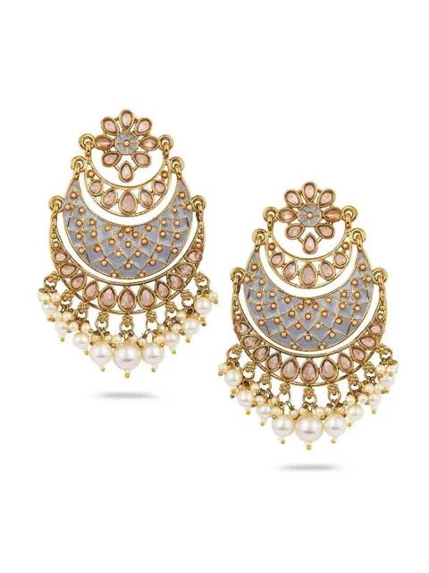 Reverse AD Chandbali Earrings in Oxidised Gold finish - CNB570