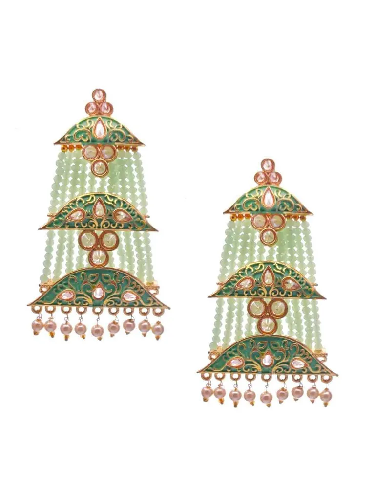 Reverse AD Long Earrings in Oxidised Gold finish - CNB593