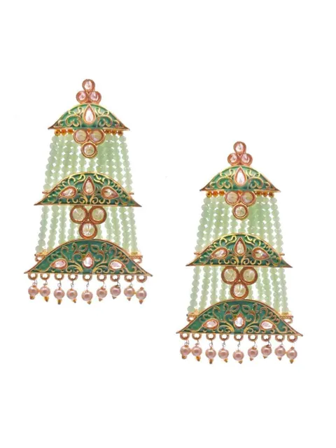 Reverse AD Long Earrings in Oxidised Gold finish - CNB593