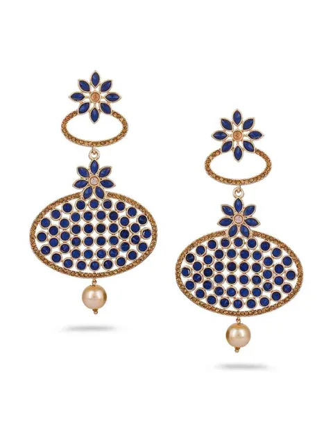 Traditional Long Earrings in Gold finish - CNB685